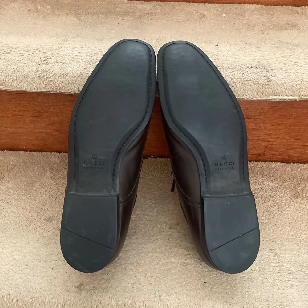Authentic Gucci Brown Leather Oxfords Men Size 9 In Excellent Condition